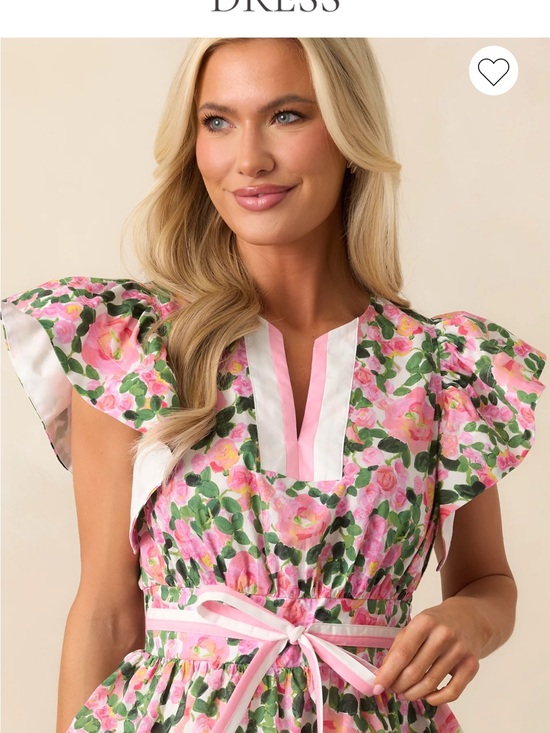 entro Tops - entro Pink Floral Ruffle-Sleeve Blouse